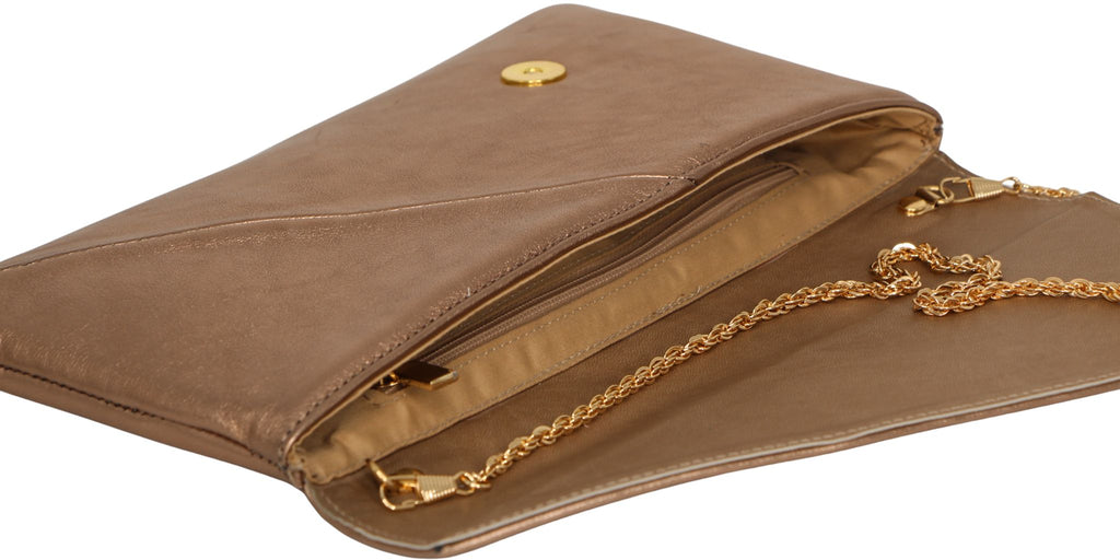 MARIAN- Bronze -Leather- Envelope -Clutch  Bag