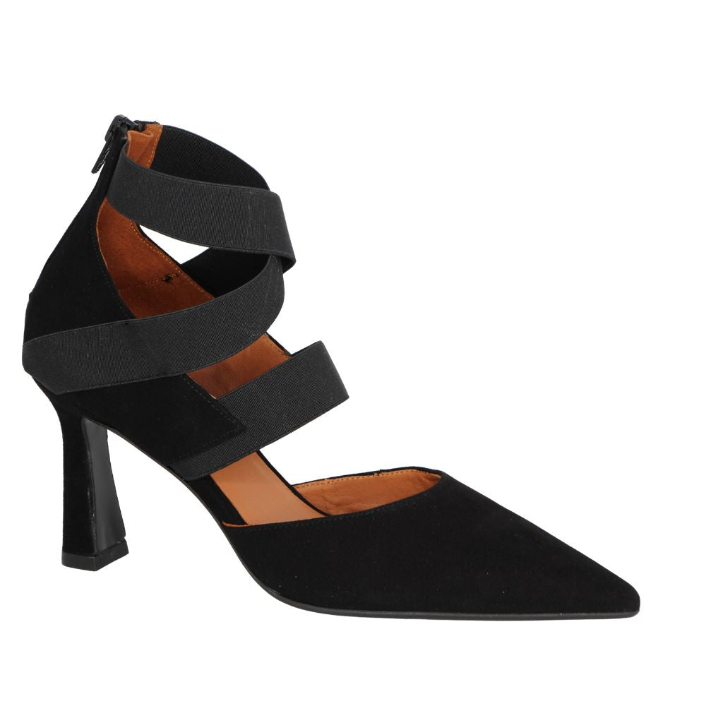 MARIAN -Black -Suede- Criss -Cross -Heeled -Shoe