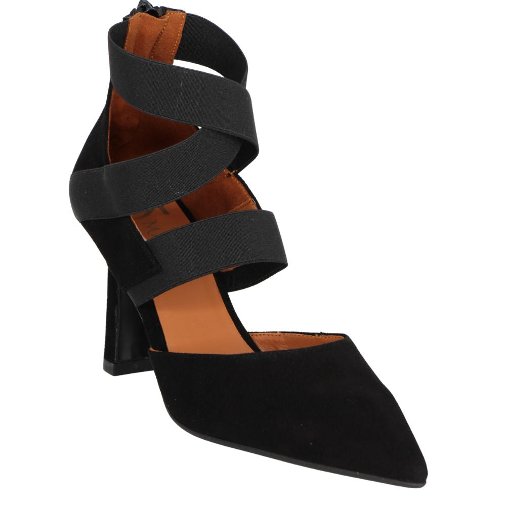 MARIAN -Black -Suede- Criss -Cross -Heeled -Shoe
