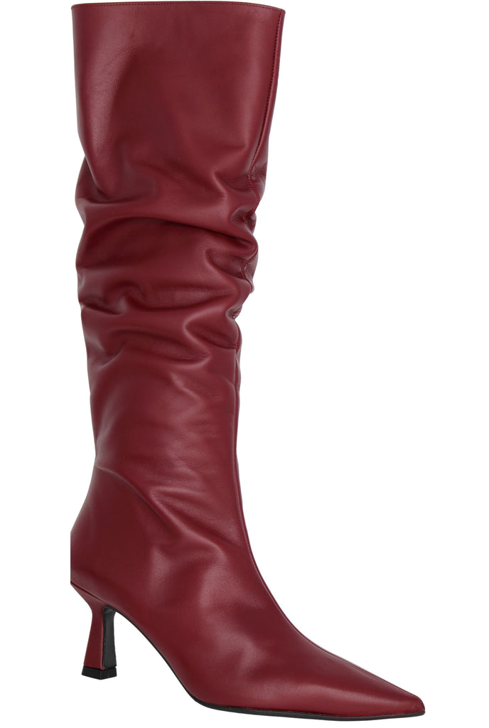MARIAN -Burgundy- Leather -Point- Toe- Knee-Boot