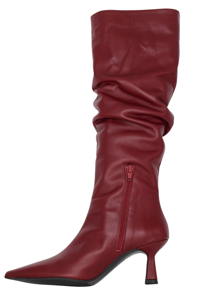 MARIAN -Burgundy- Leather -Point- Toe- Knee-Boot