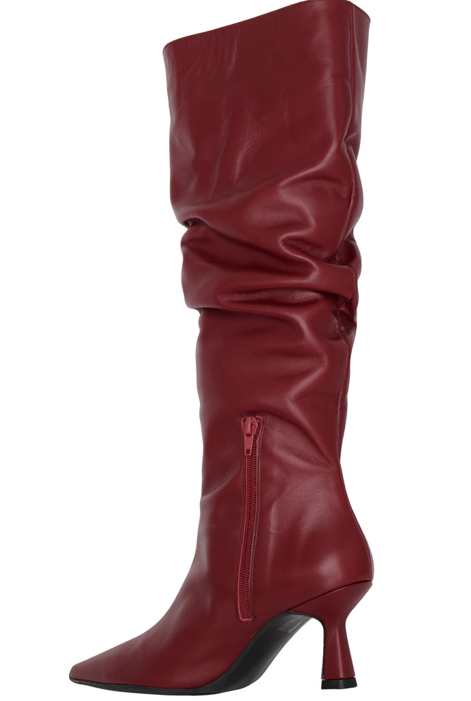 MARIAN -Burgundy- Leather -Point- Toe- Knee-Boot