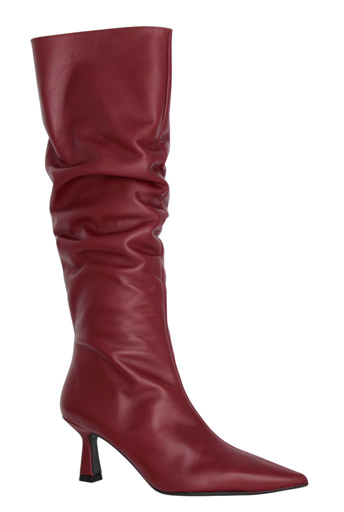 MARIAN -Burgundy- Leather -Point- Toe- Knee-Boot