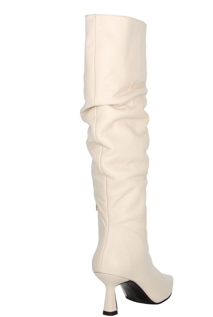 MARIAN -Cream -Leather- Point- Toe- Knee -Boot