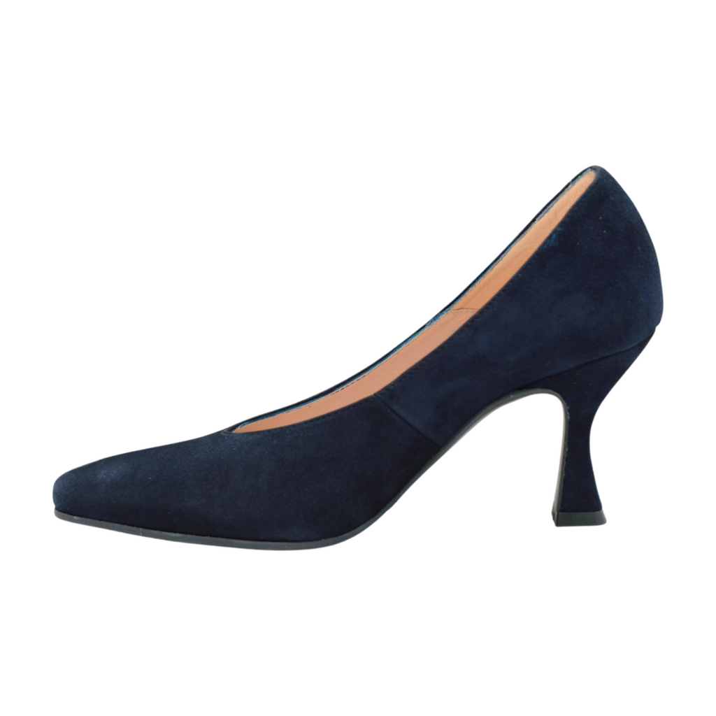 Marian--Navy--Suede--V -Cut--point--Toe--Shoe