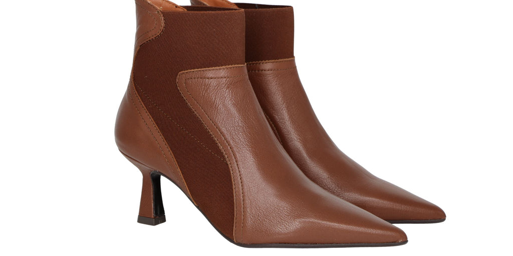 Marian-  Tan -Leather- Pointed- Toe -Ankle- Boot