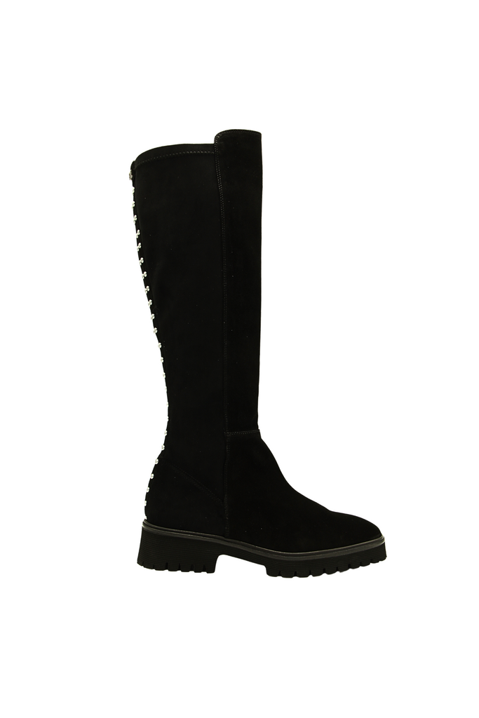 Pedro-Miralles-Black-sUEDE-and-Stretch-Knee-Boot