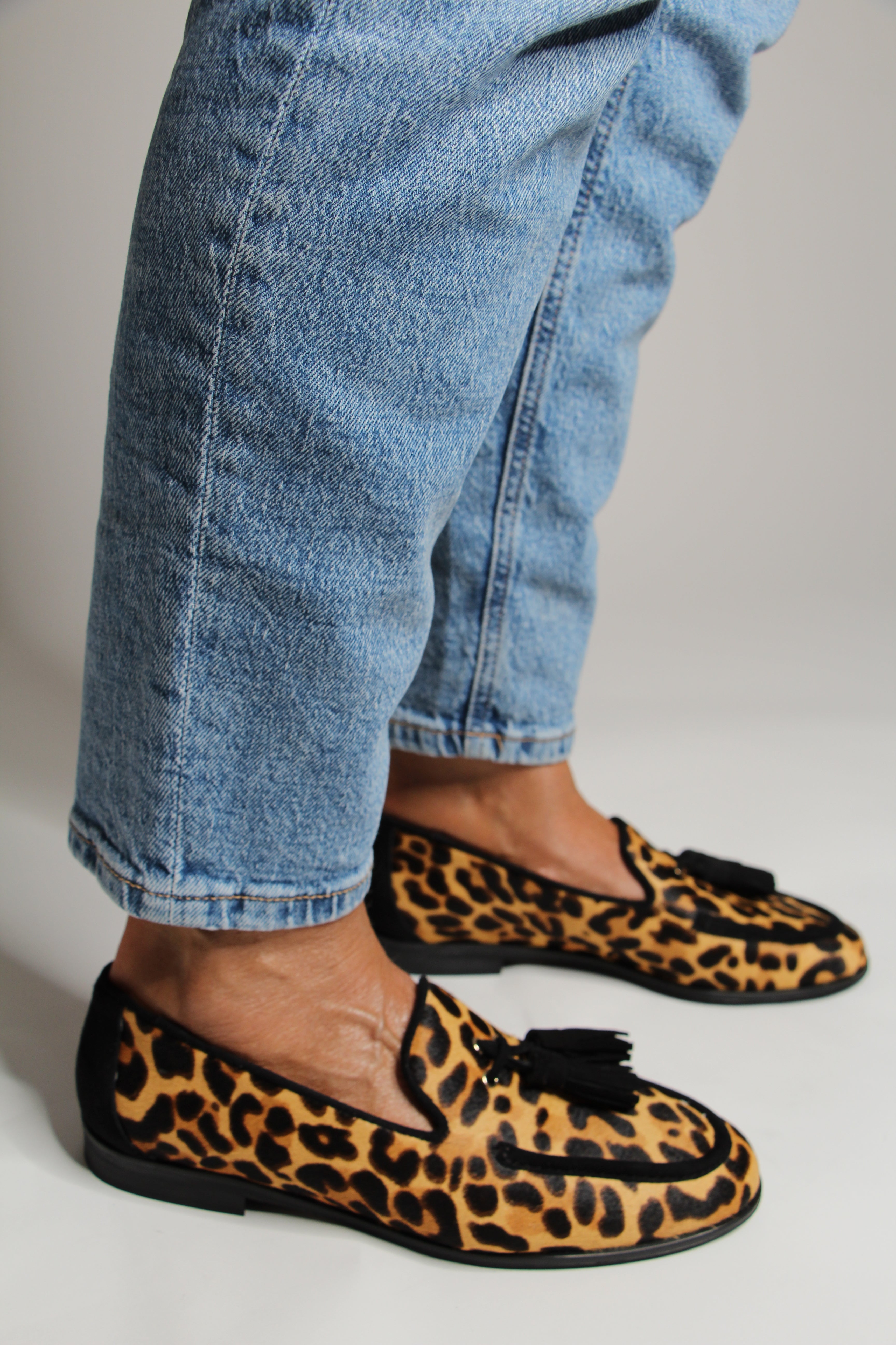 Belgian Leopard Print Shoes Loafers Iris Snaffle Loafers-Leopard