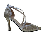 marian-silver-shimmer-criss-cross -shoe
