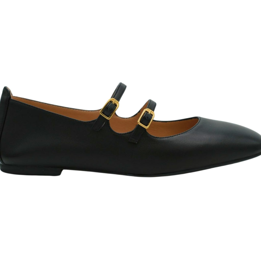 UNISA-Black-Leather-Mary-Jane-Ballet-Flat-Shoe