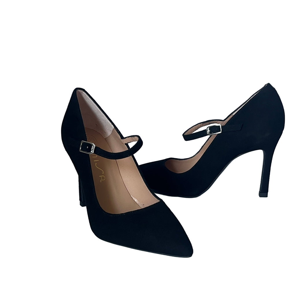 UNISA -Black- Suede- Heeled - Mary- Jane -TUCHEL