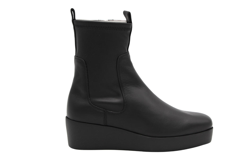     UNISA--Fred--Black--leather--wedge--Ankle--Boot