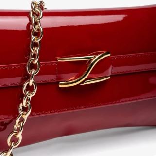 UNISA ZBLAIR Raspberry Patent Clutch Bag