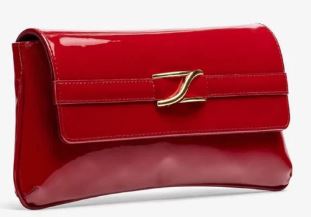 UNISA ZBLAIR Raspberry Patent Clutch Bag