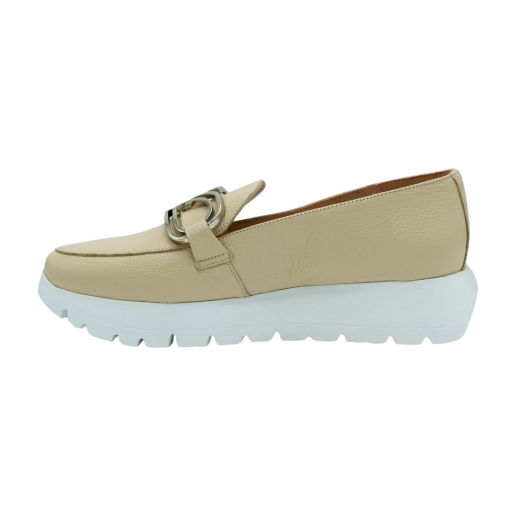 WONDERS--A-2462---Cream---Leather--Chunky--Loafer