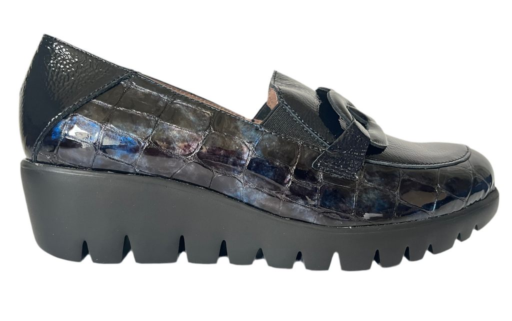 WONDERS-NAVY-WEDGE-LOAFER- C-33330 
