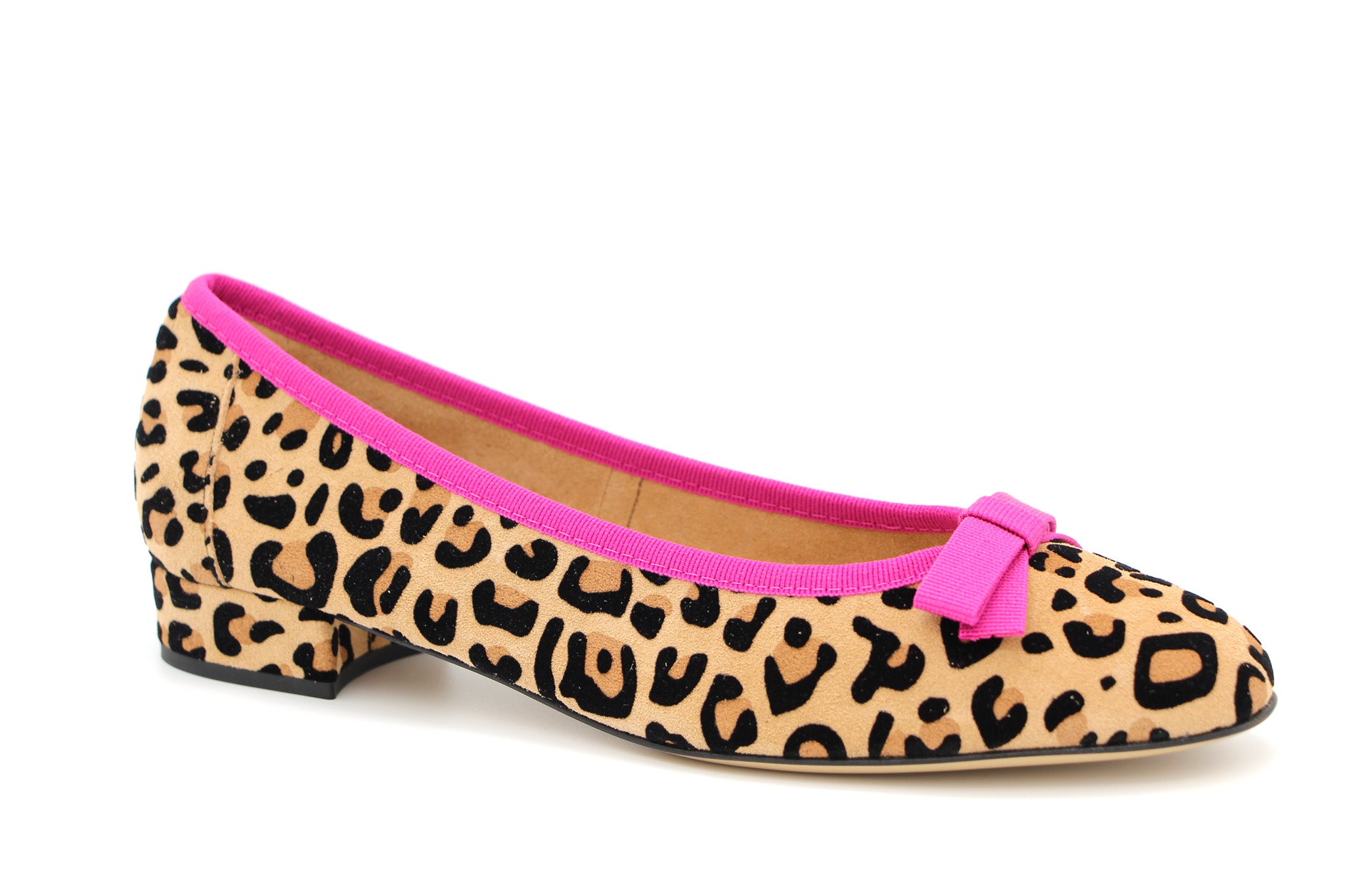 Fabucci Leopard Print Ballet Flat Pink Piping – Fabucci Shoes