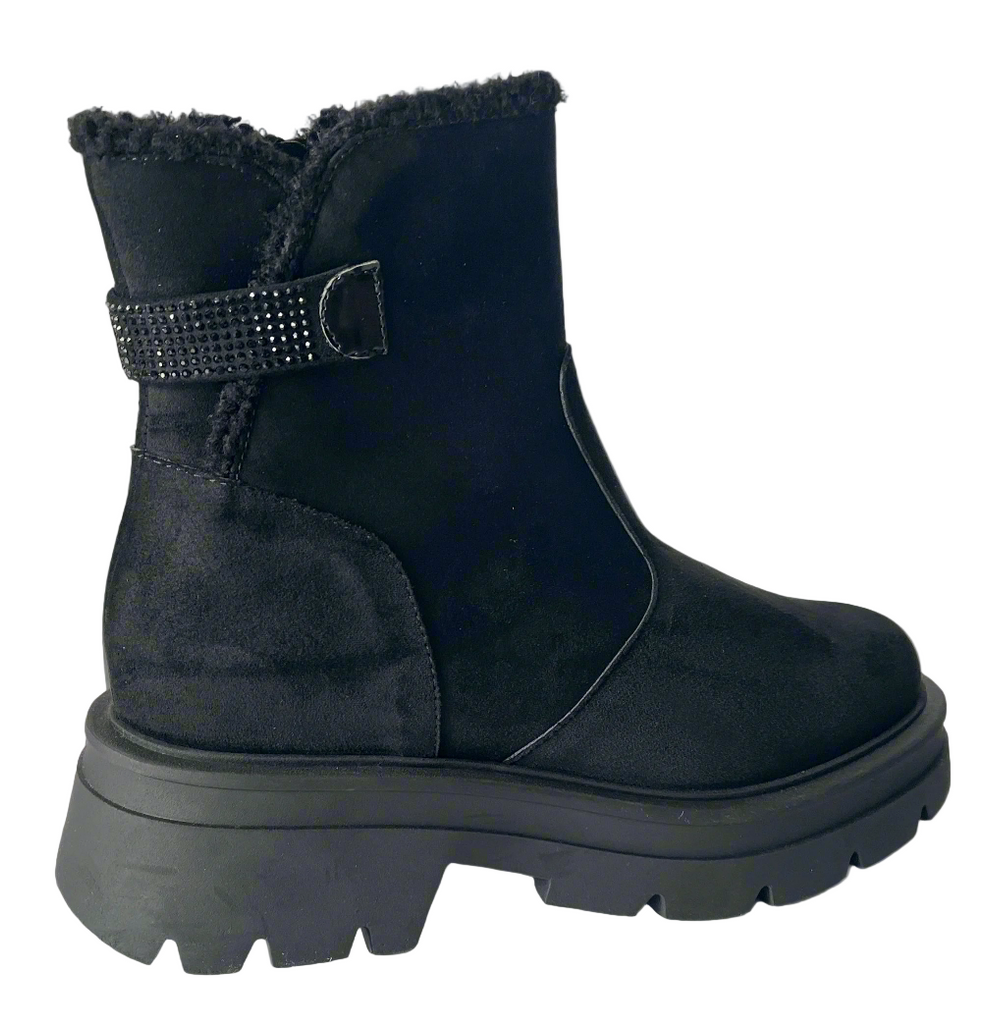 comart-black-chunky-ankle boot