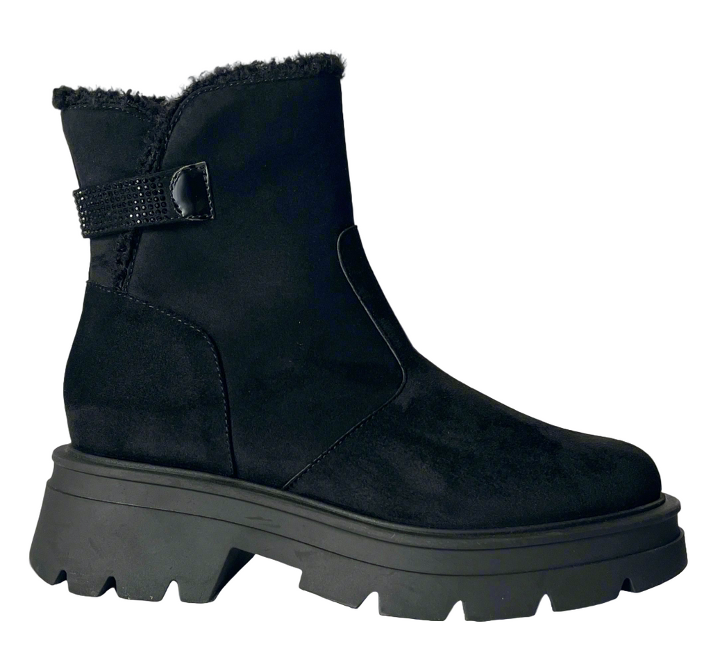 comart-black-chunky-ankle boot