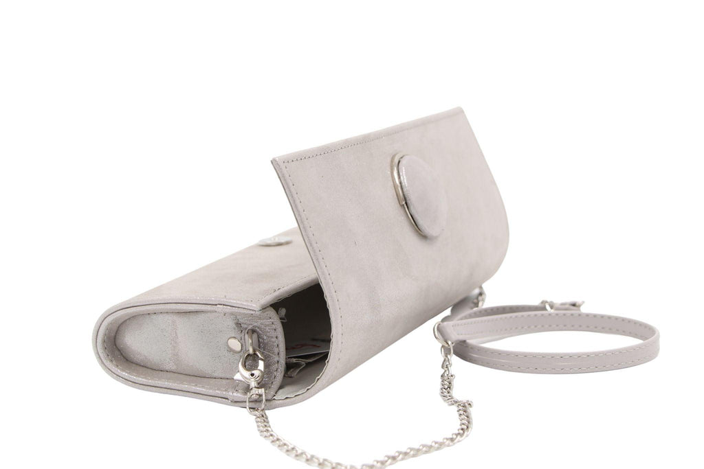 EMIS- Silver -Envelope -clutch -bag -with -Button- T22-