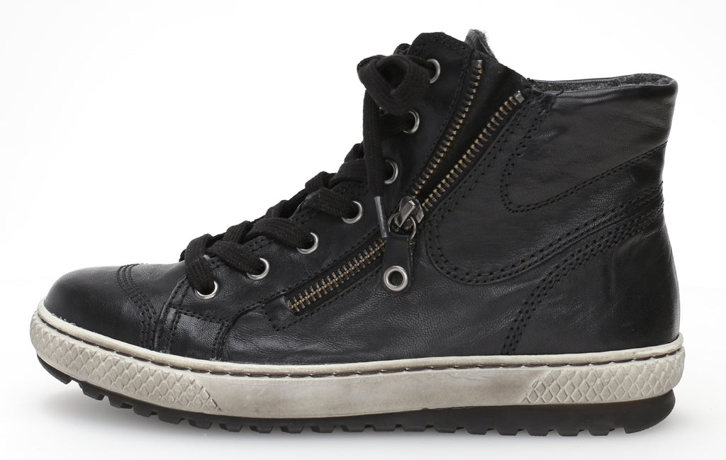 gabor-black-leather -high-top-trainer