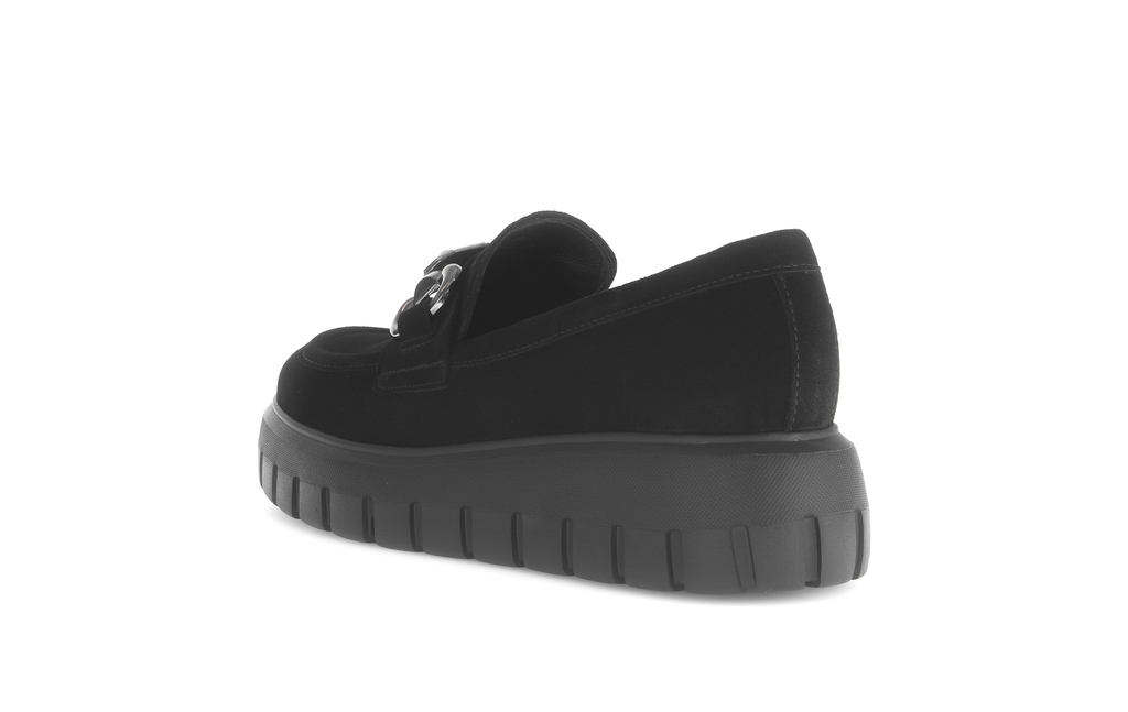 gabor-black-suede-wedge-loafer-30417