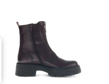 GABOR-Burgundy-ankle- boot-zip-detail