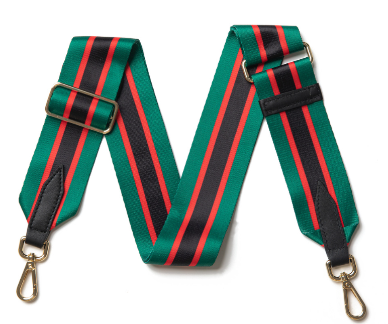 green-black-and-red-stripe-handbag-strap