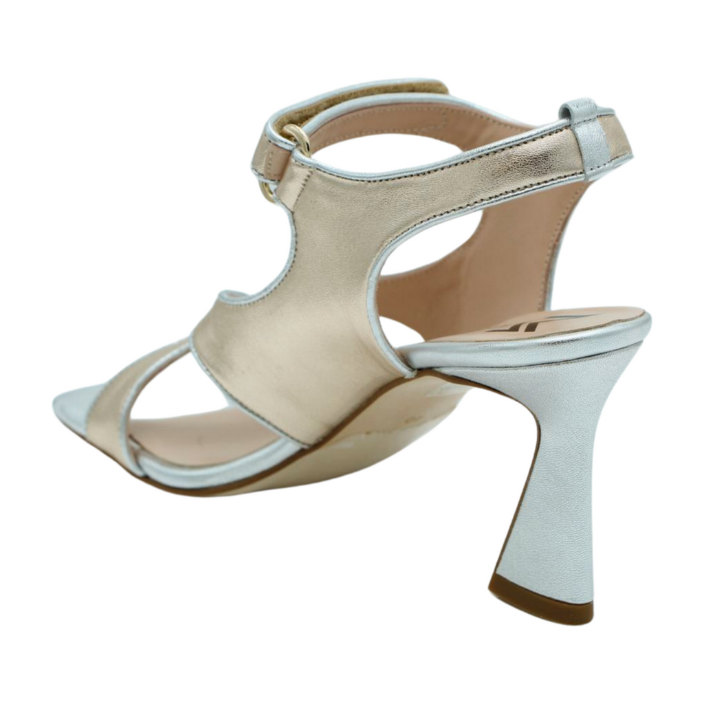 marian-gold-silver-block -heeled sandal