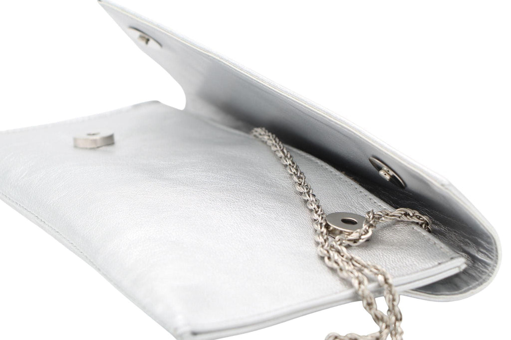 MARIAN -Silver- leather- Envelope- Clutch -bag