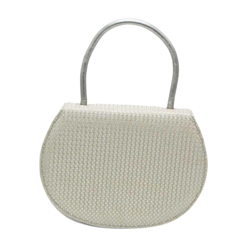 MARIAN- Silver- Shimmer- Print- & -Leather -Circular -Occasion-Bag
