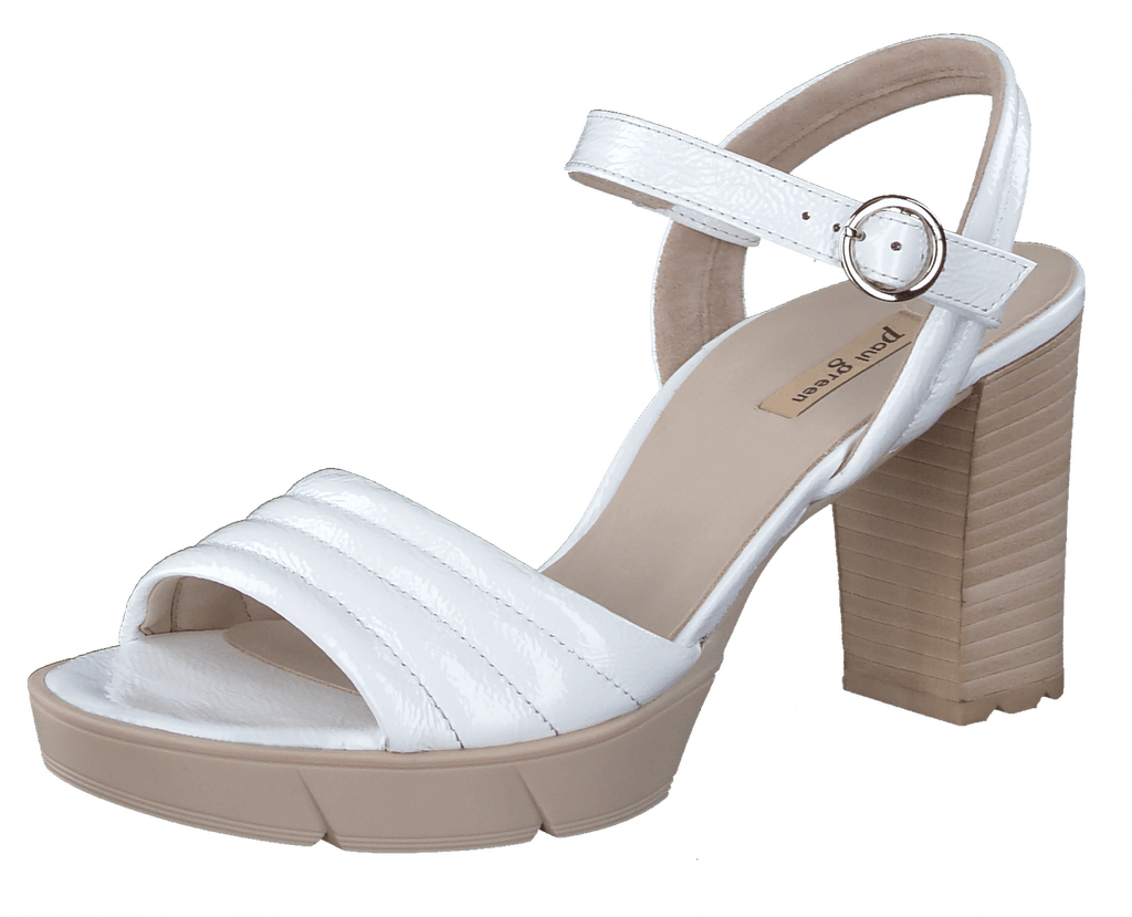     PAUL-GREEN-White-Leather-Sandals-7928