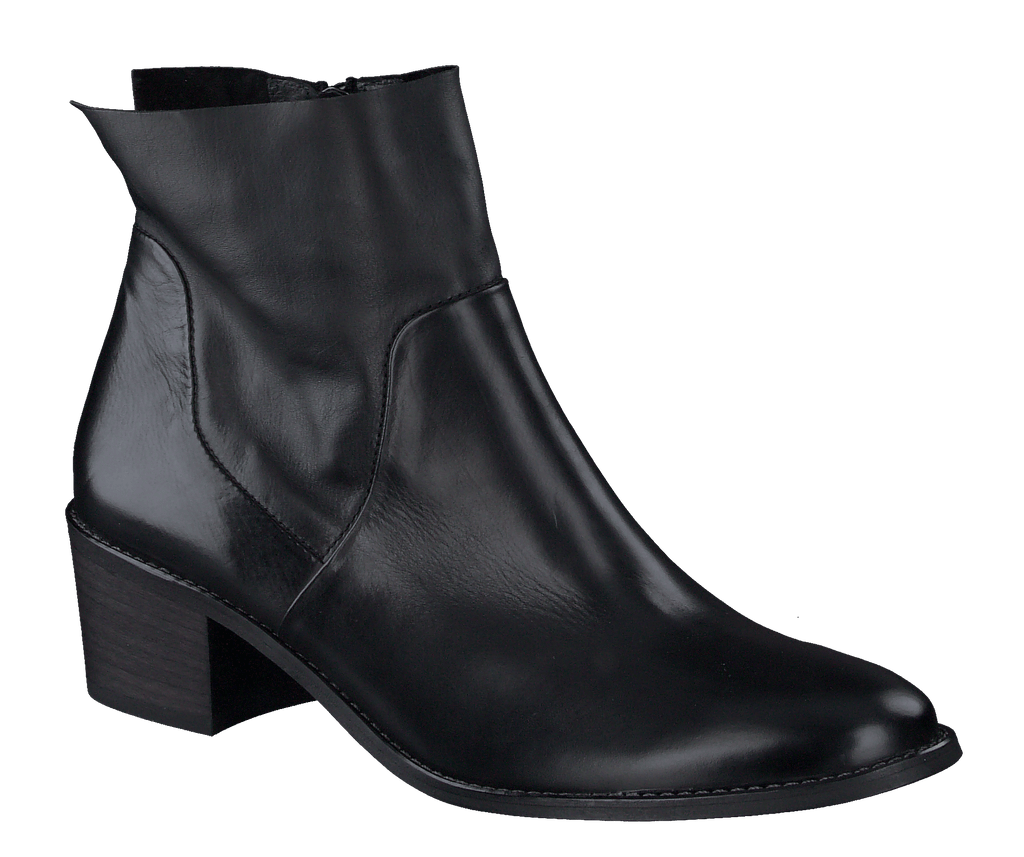 Paul-Green-Black-Leather-Western-Style-Ankle-BooT-9025