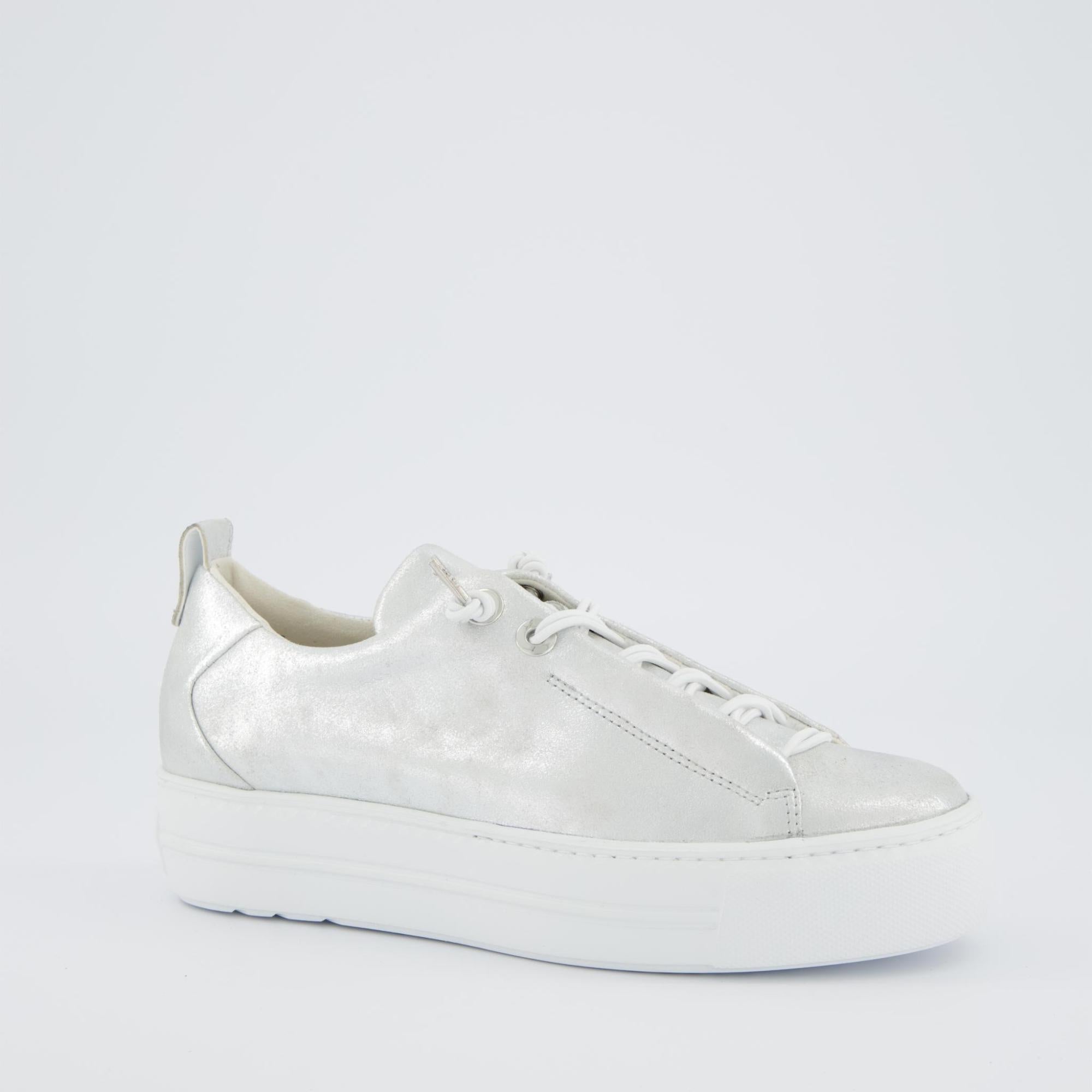 PAUL GREEN Silver Metallic Leather Trainer 5317 – Fabucci Shoes