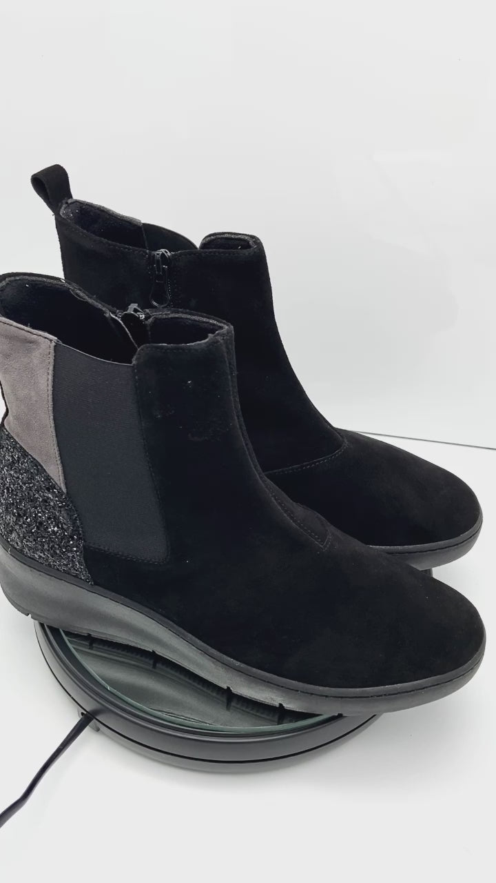 comart-black-suede-wedge-ankle-boot