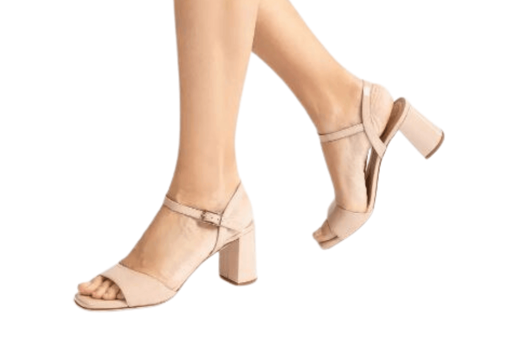 UNISA Nude Patent Leather Block Heel Sandal MORATY
