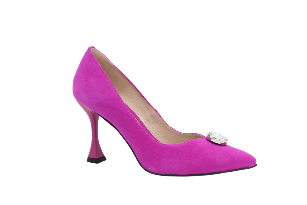 FABUCCI -Magenta -Pink- Suede Heeled- Shoe -