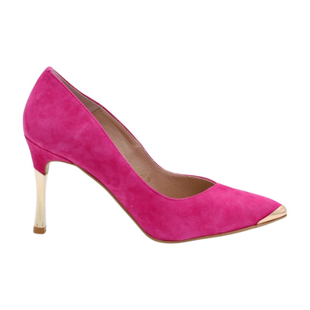 FABUCCI--Fuchsia--Pink-Suede--Stiletto-shoe