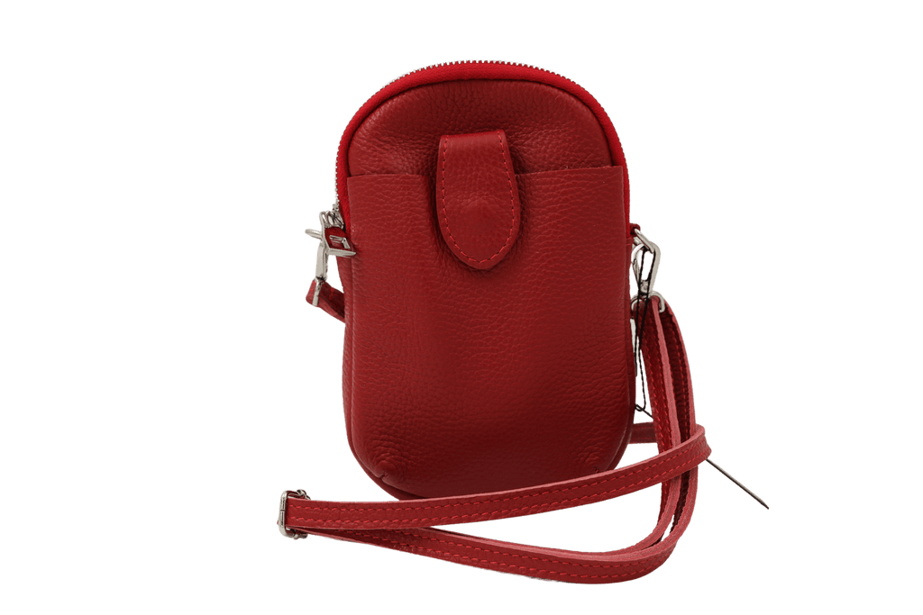 ANDREA CARDONE Small Red Leather Mini Travel 