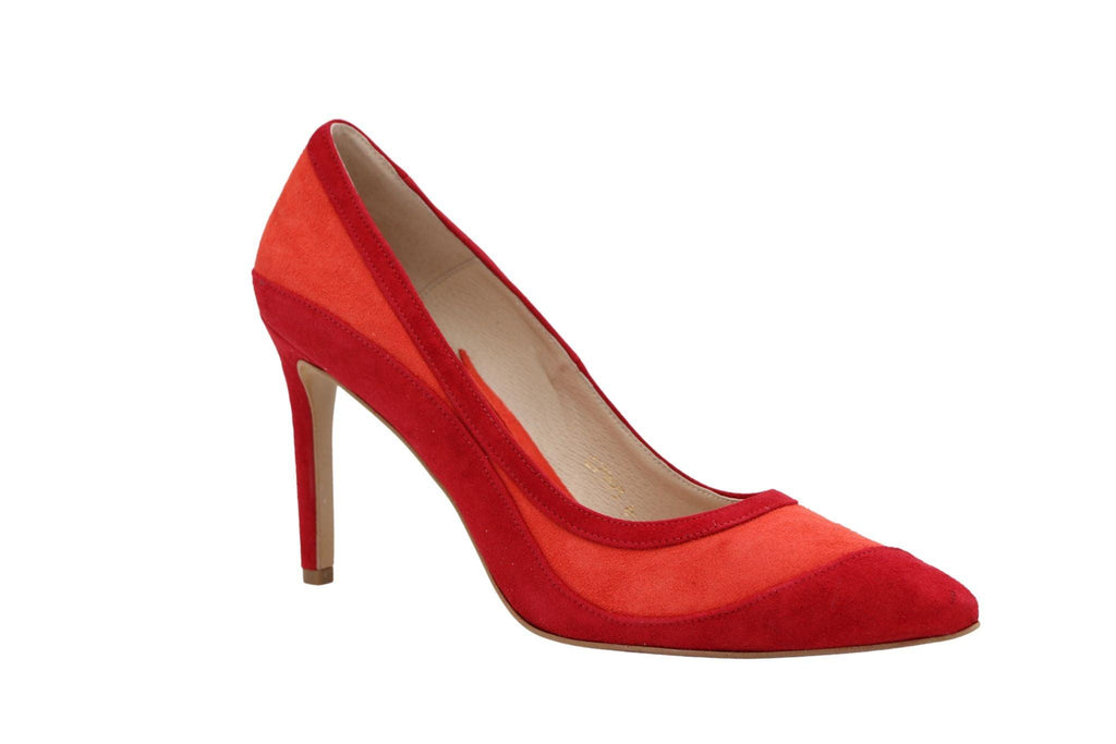 EMIS Orange and Red Two Tone Suede Pointed Toe Shoe
