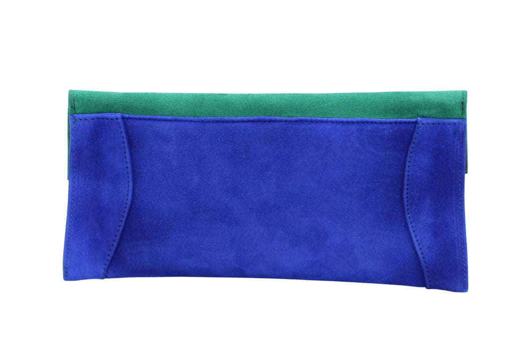 EMIS--royal--blue-green-suede-envelope-clutch-bag