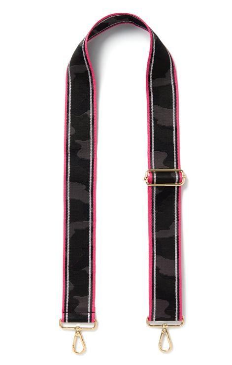 Fabucci Black and Pink stripe Crossbody/Shoulder strap - Fabucci Shoes