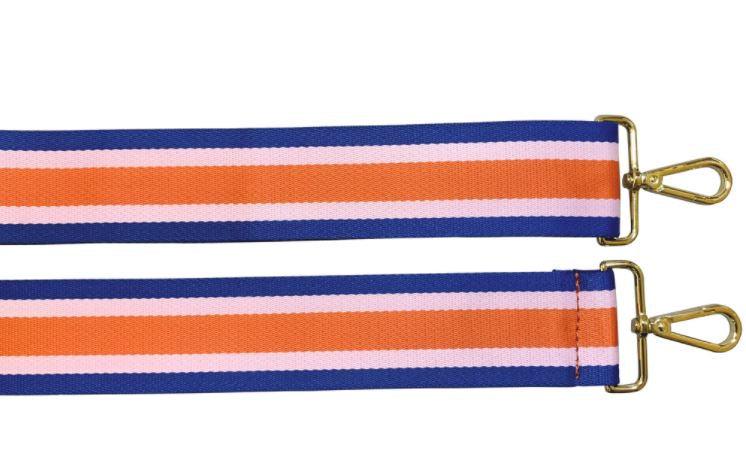 Fabucci Orange, Pink, Purple Stripe Crossbody/Shoulder Strap