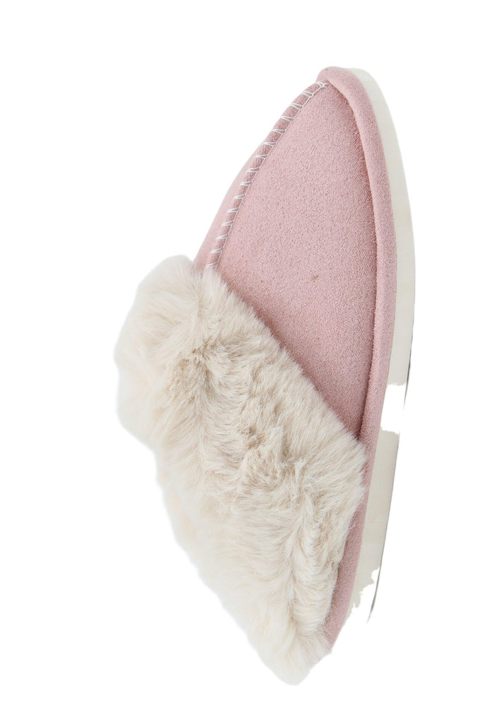 FABUCCI Pale Pink Faux Fur Lined  Women's Slippers