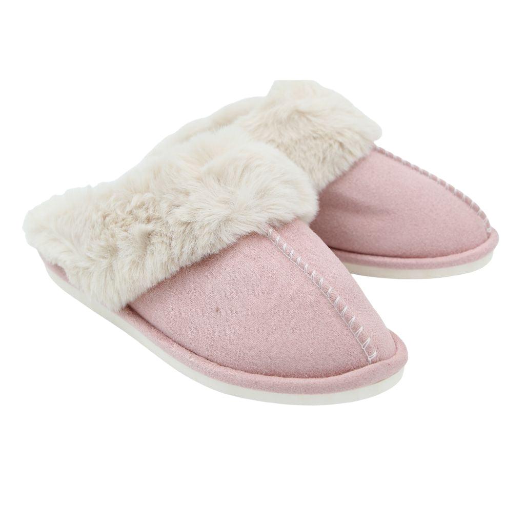 FABUCCI Pale Pink Faux Fur Lined  Women's Slippers