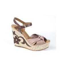 Fabucci Progetto Taupe leather wedge  sandal