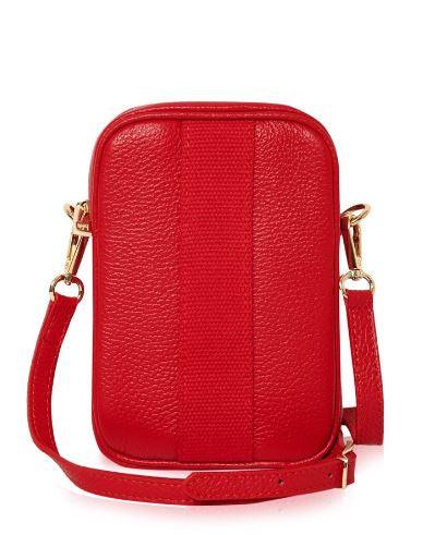 Fabucci Red Leather Crossbody Bag with Canvas Detail - Fabucci Shoes