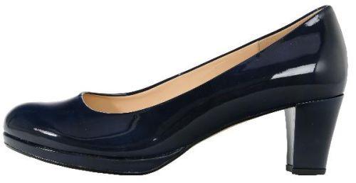GABOR  Black Patent  Court Shoe Block Heel Figaro