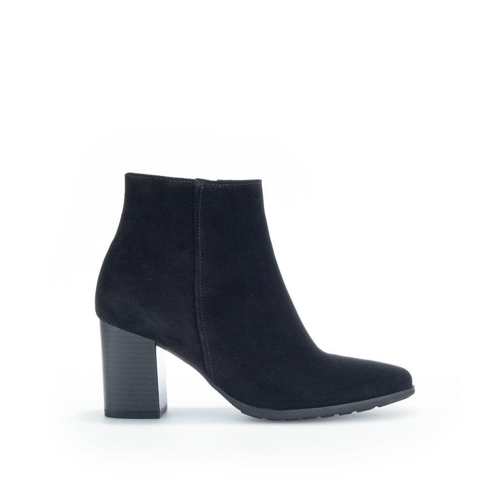 GABOR Black Suede Pointed Toe Ankle Boot STEPHANIE