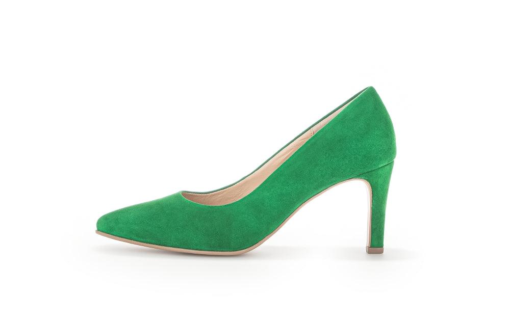 Gabor Green Suede Pointed Toe Court Shoe Dane